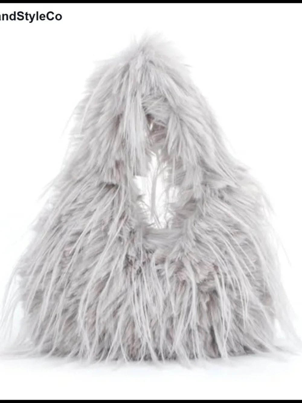 Faux Fur Tote Bag Women Y2K Fluffy Handbag Purse Small Cute Plush Shoulder Bag